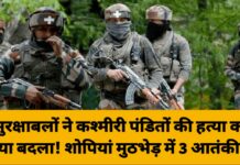 Jammu Kashmir: सुरक्षाबलों ने कश्मीरी पंडितों की हत्या का लिया बदला! शोपियां मुठभेड़ में 3 आतंकी ढेर, AK-47 समेत हथियार बरामद